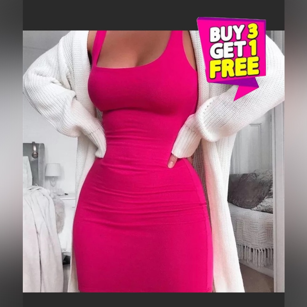 BODYCON dress women PINK